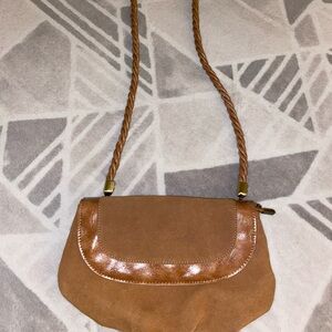Anthropologie brown suede crossbody